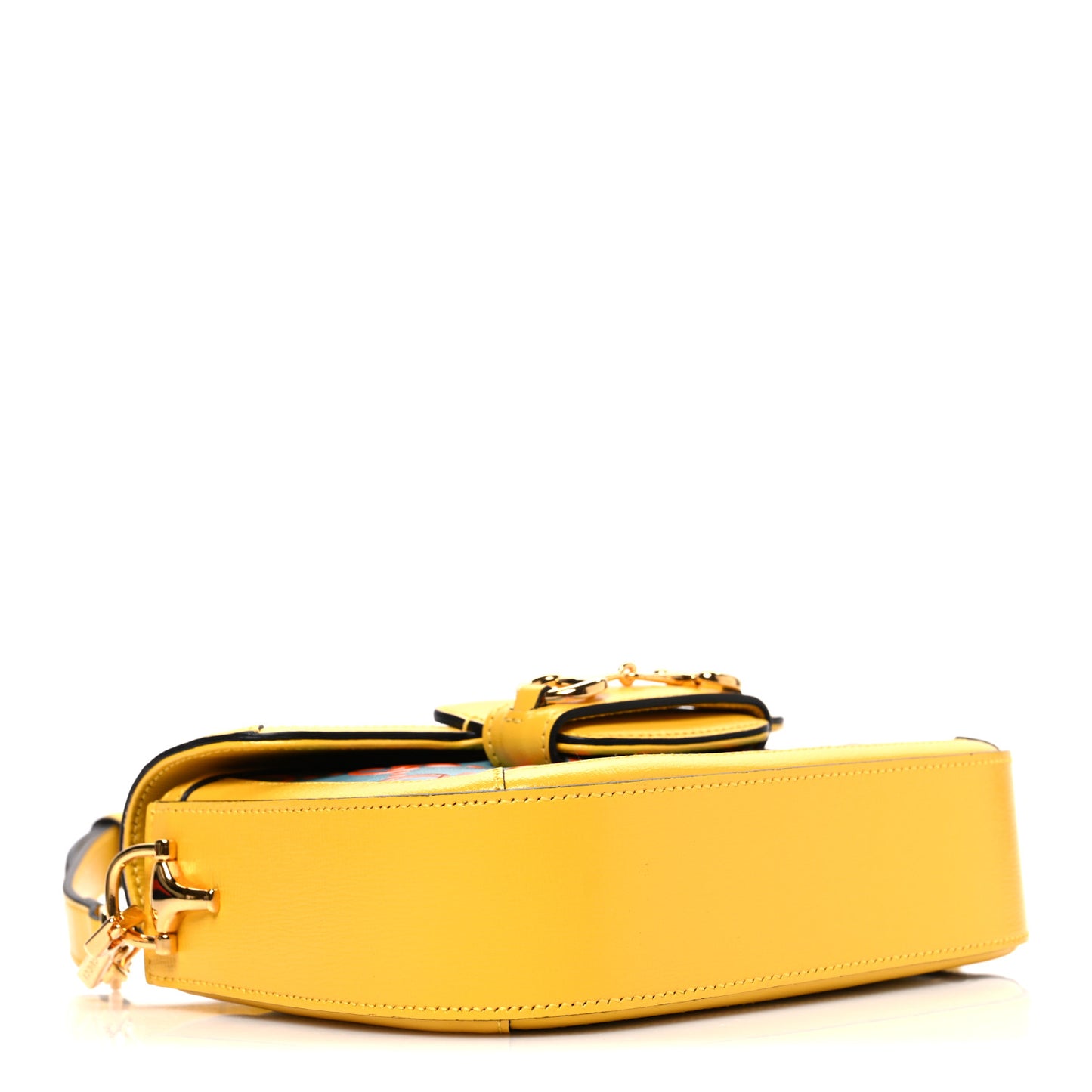 Azalea Calfskin GG Monogram Bi-Color Debossed Mini Horsebit 1955 Shoulder Bag Dusty Azure Stone Topaz Deep Orange