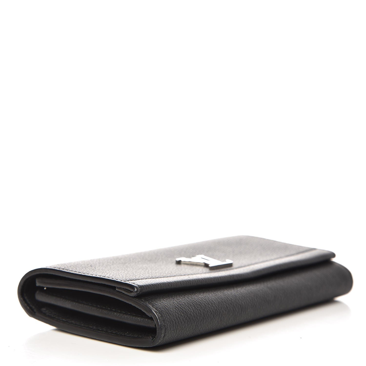 Louis Vuitton Calfskin Lockme II Wallet Black 4 of 7
