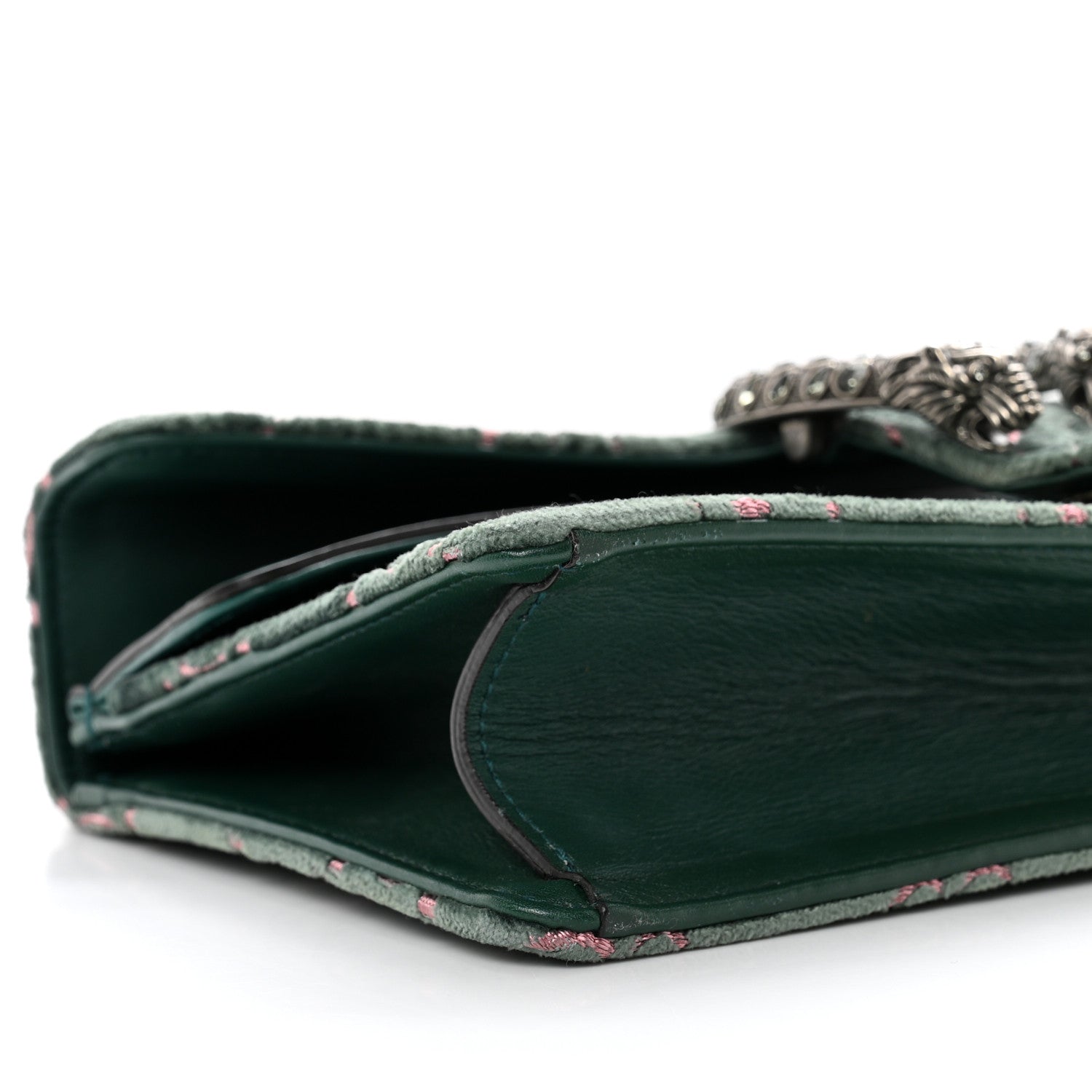 Gucci Velvet Moon Calfskin Crystal GG Monogram Small Dionysus Shoulder Bag Avio Dusty Pink Black Diamond 8 of 9