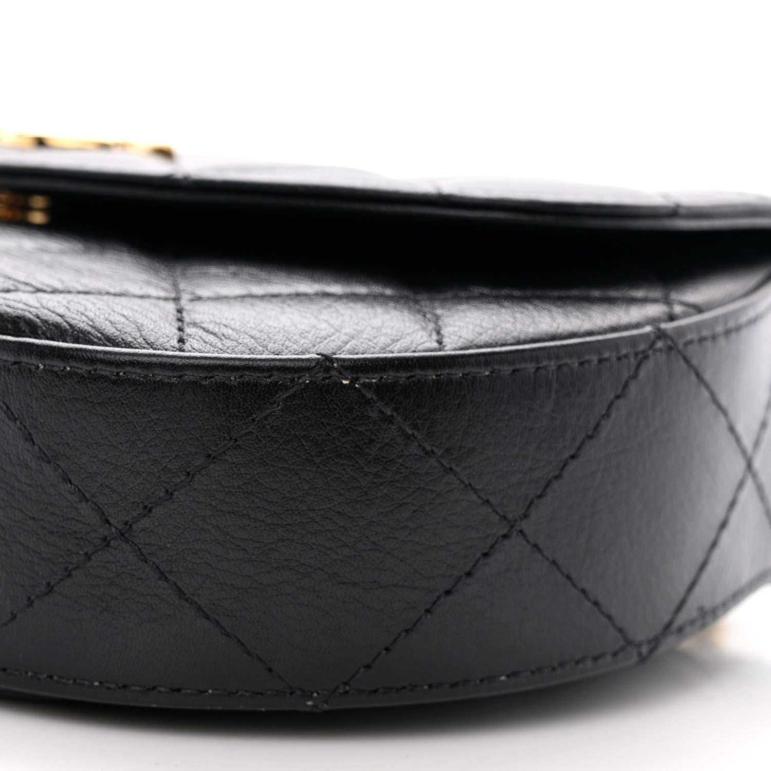 Chanel Shiny Aged Calfskin Quilted Top Handle Clutch With Chain Black 11 of 11