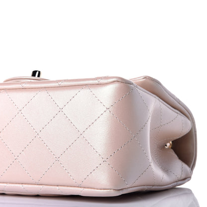 Chanel Iridescent Calfskin Quilted Mini Rectangular Flap Beige 9 of 10