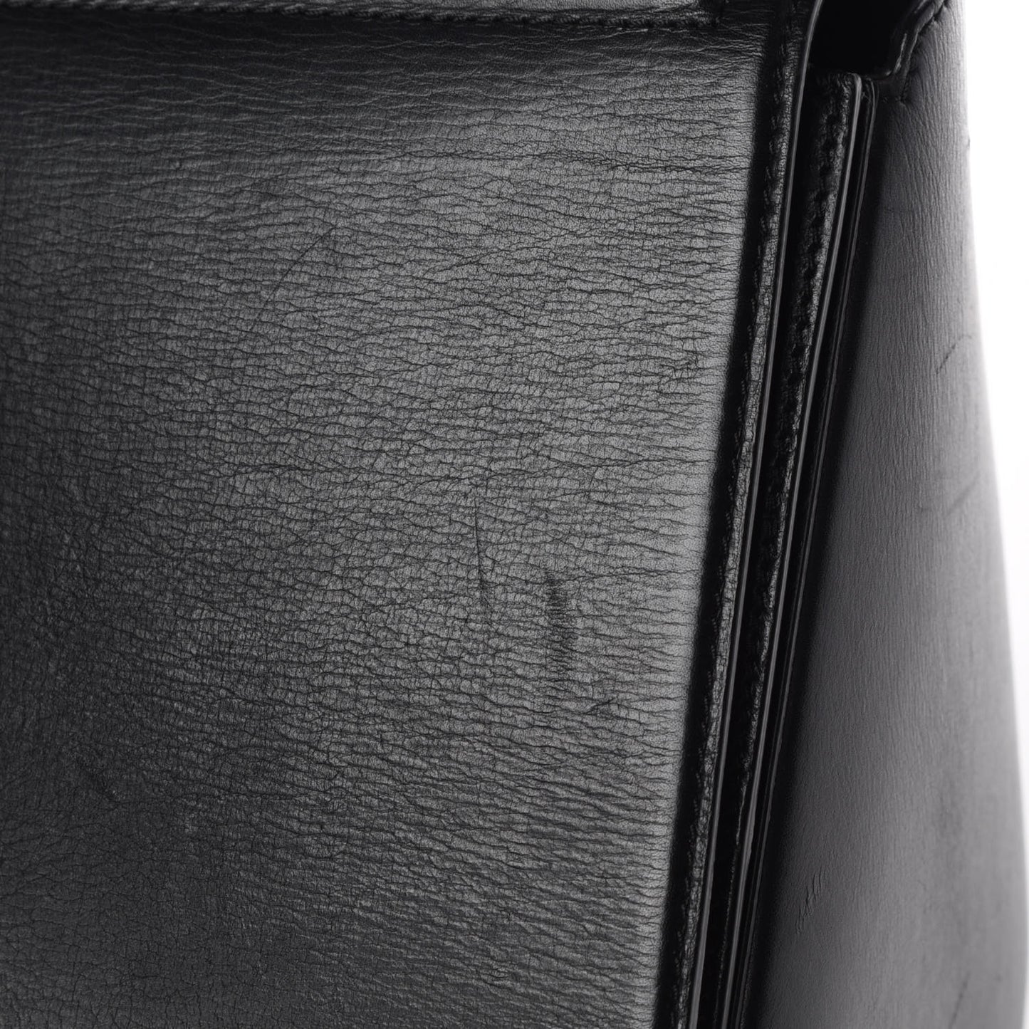 Textured Calfskin Medium Pandora Box Crossbody Bag Black