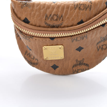 MCM Visetos Belt Bag Key Ring Bag Charm Cognac 6 of 6