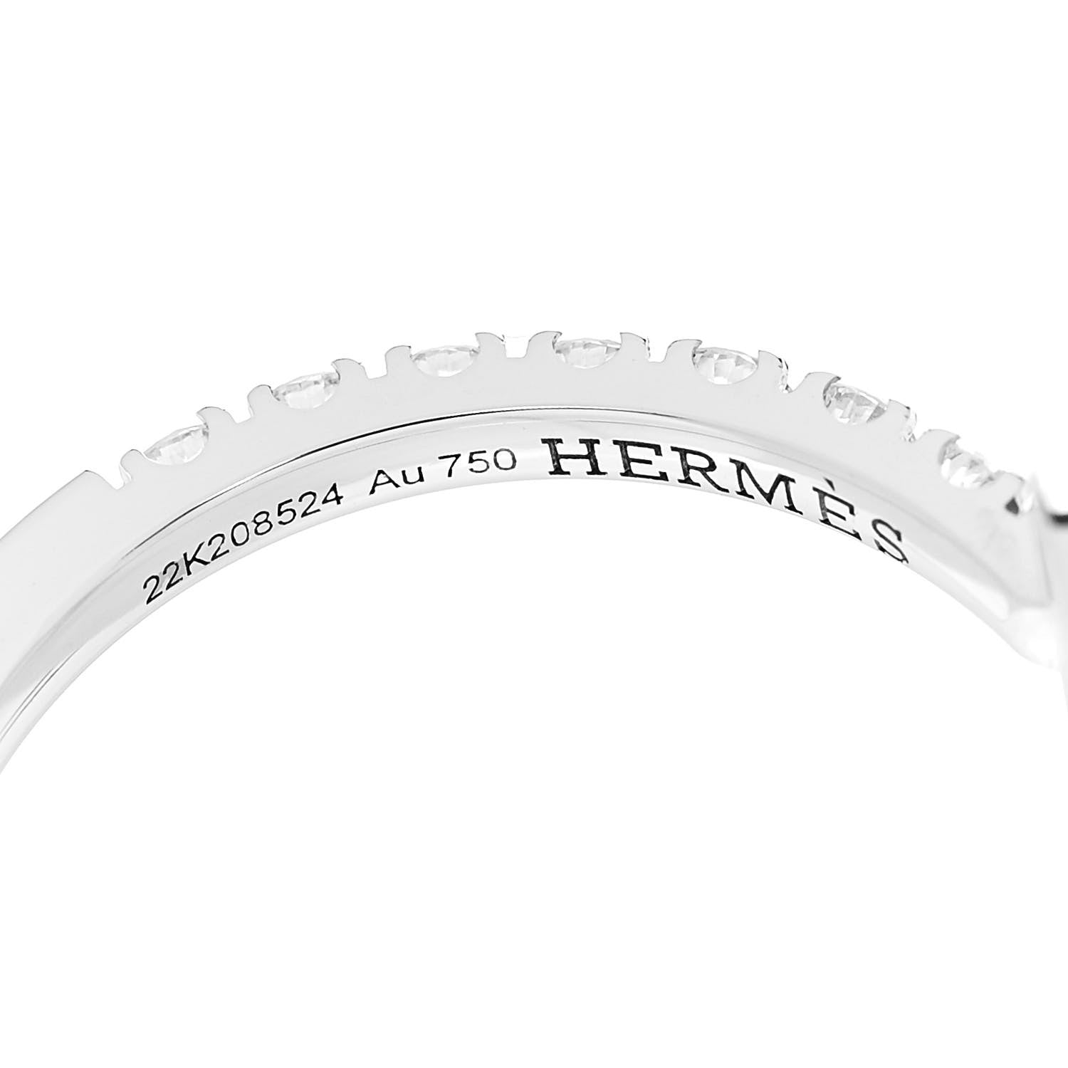 Hermes 18K White Gold Diamond Finesse Ring 55 7.25 5 of 7