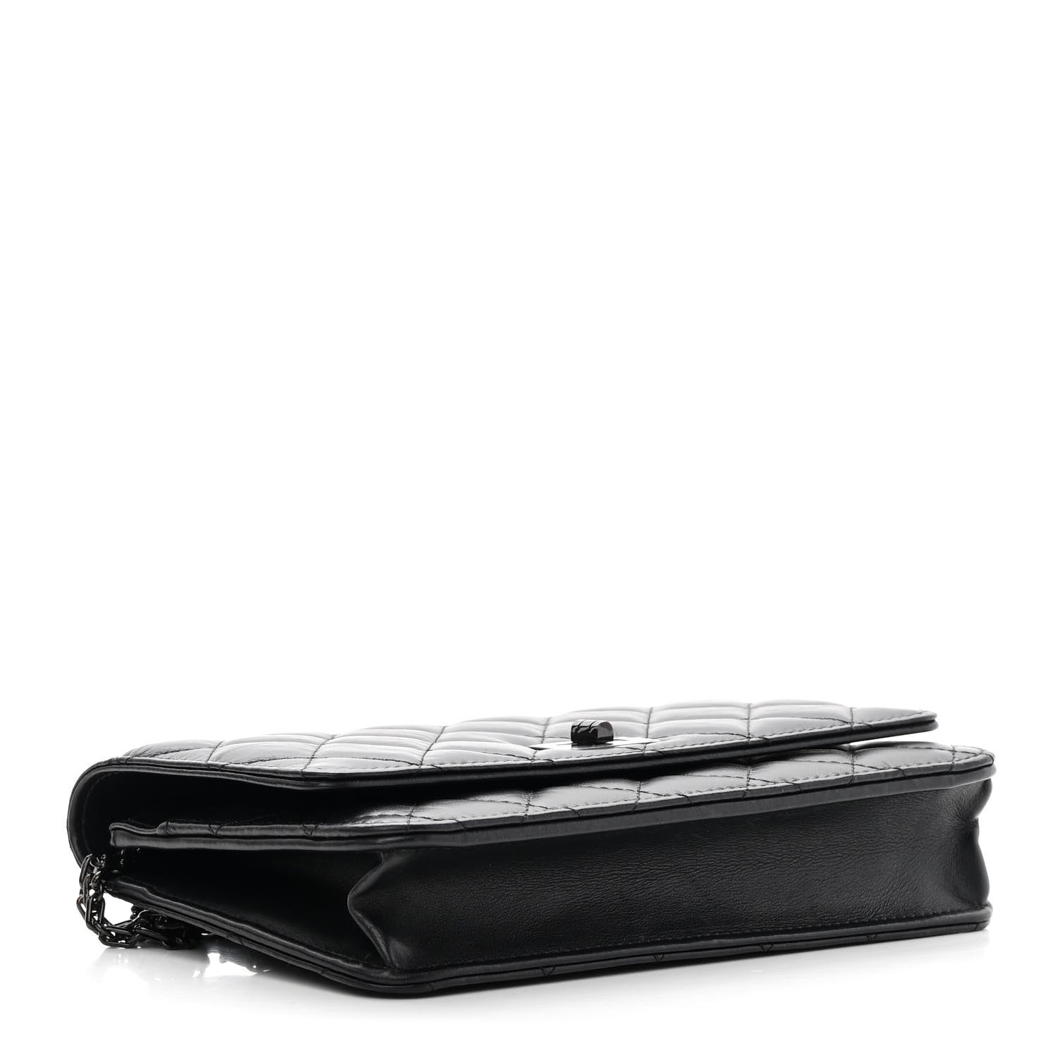 Chanel Aged Calfskin Quilted Reissue Wallet On Chain WOC So Black 4 of 13