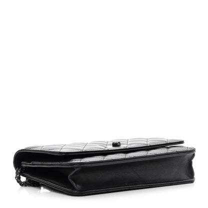 Chanel Aged Calfskin Quilted Reissue Wallet On Chain WOC So Black 4 of 13