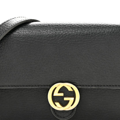 Gucci Dollar Calfskin Interlocking G Chain Wallet Black 5 of 15