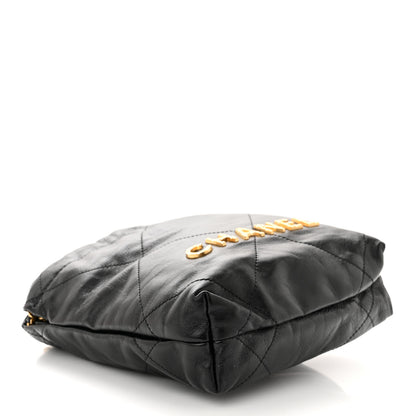 Chanel Shiny Crumpled Calfskin Quilted Pearl Mini Chanel 22 Black 4 of 11
