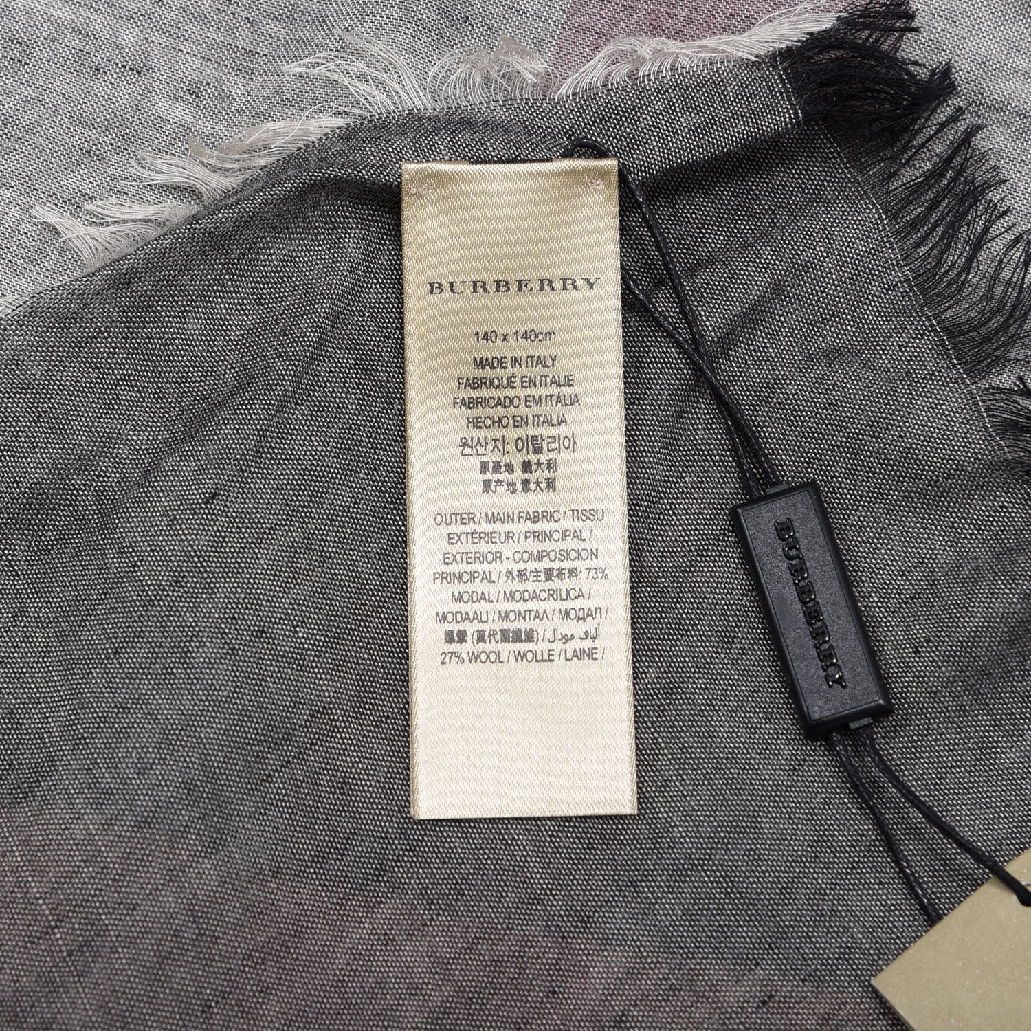 Burberry Modal Wool Relaxed Mega Check Square Scarf Dark Trench 3 of 3