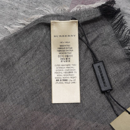 Burberry Modal Wool Relaxed Mega Check Square Scarf Dark Trench 3 of 3