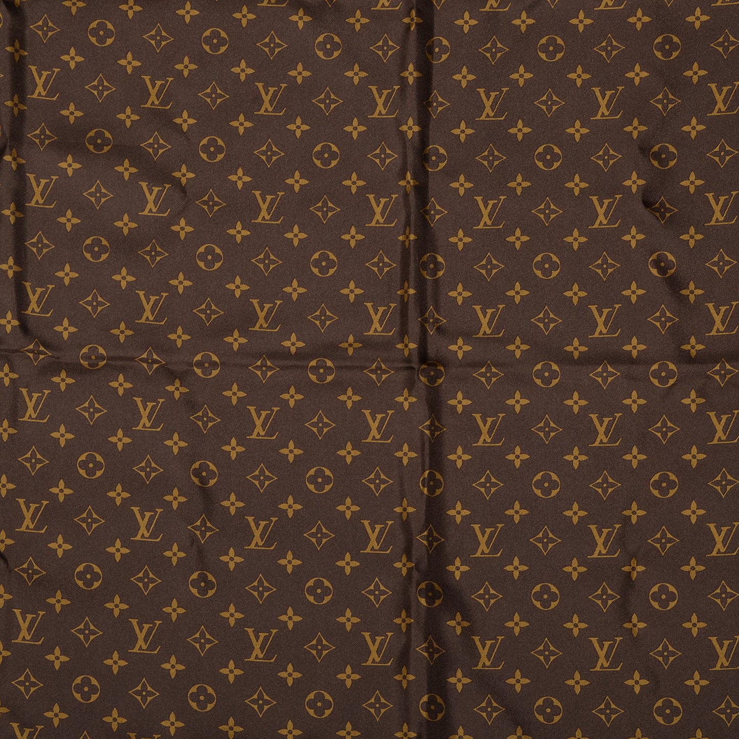 Silk Monogram Trunks Square Scarf Brown
