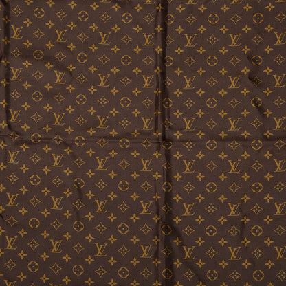 Louis Vuitton Silk Monogram Trunks Square Scarf Brown 3 of 5