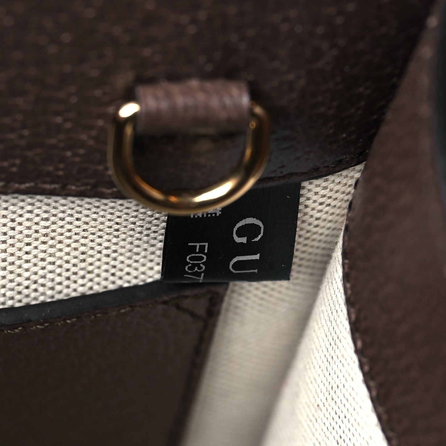 Monogram Jumbo GG Textured Dollar Calfskin Web Mini Vertical Tote Camel Ebony New Acero