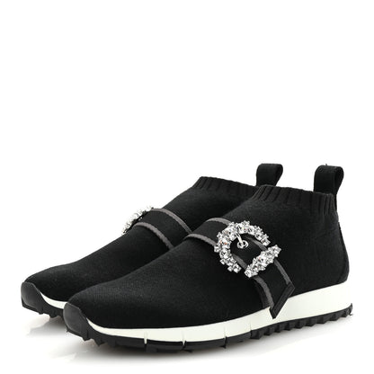 Jimmy Choo Knit Crystal Cheri Oakland Sneaker 37 Black 4 of 10