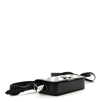 Off-White Saffiano Striped Mini Diag Binder Clip Bag Black White 4 of 10