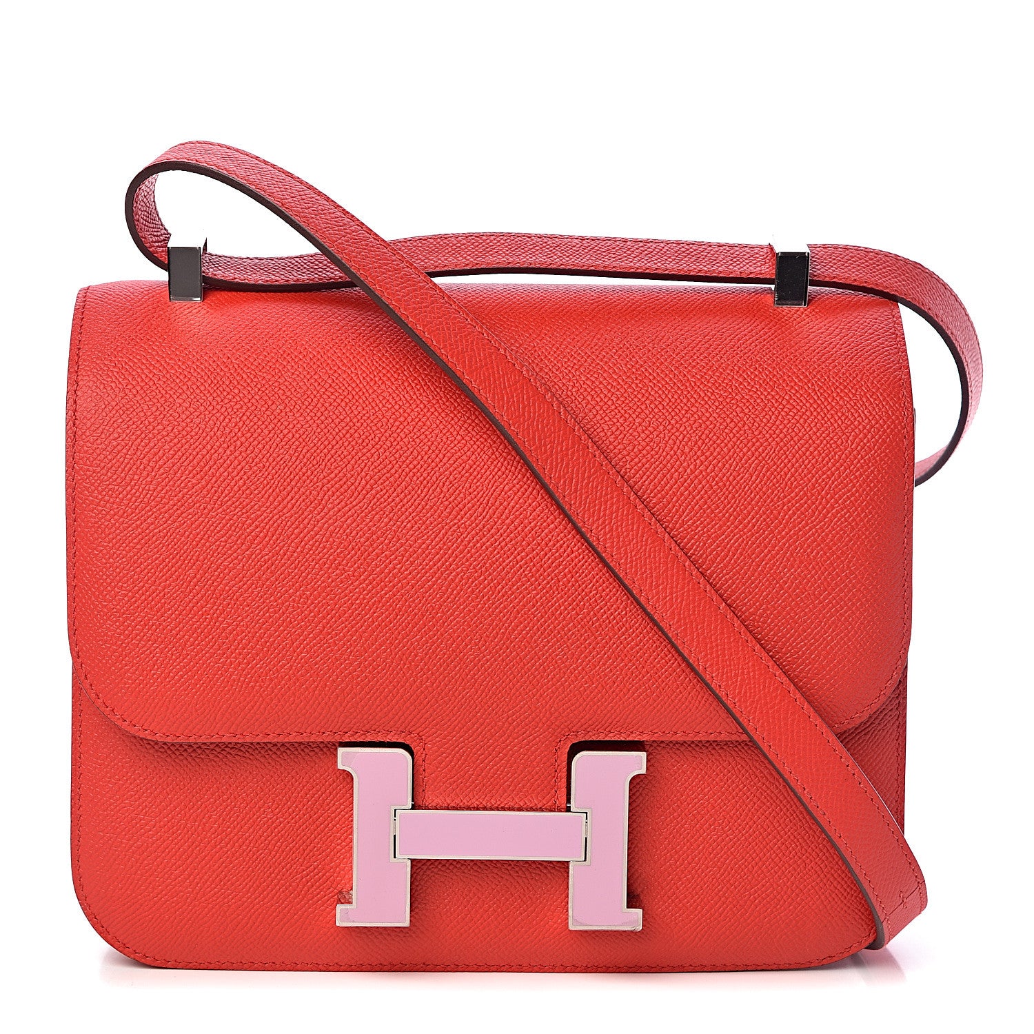 Hermes Epsom Enamel Constance 24 Rouge de Coeur Mauve Sylvestre 1 of 23
