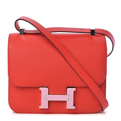 Hermes Epsom Enamel Constance 24 Rouge de Coeur Mauve Sylvestre 1 of 23