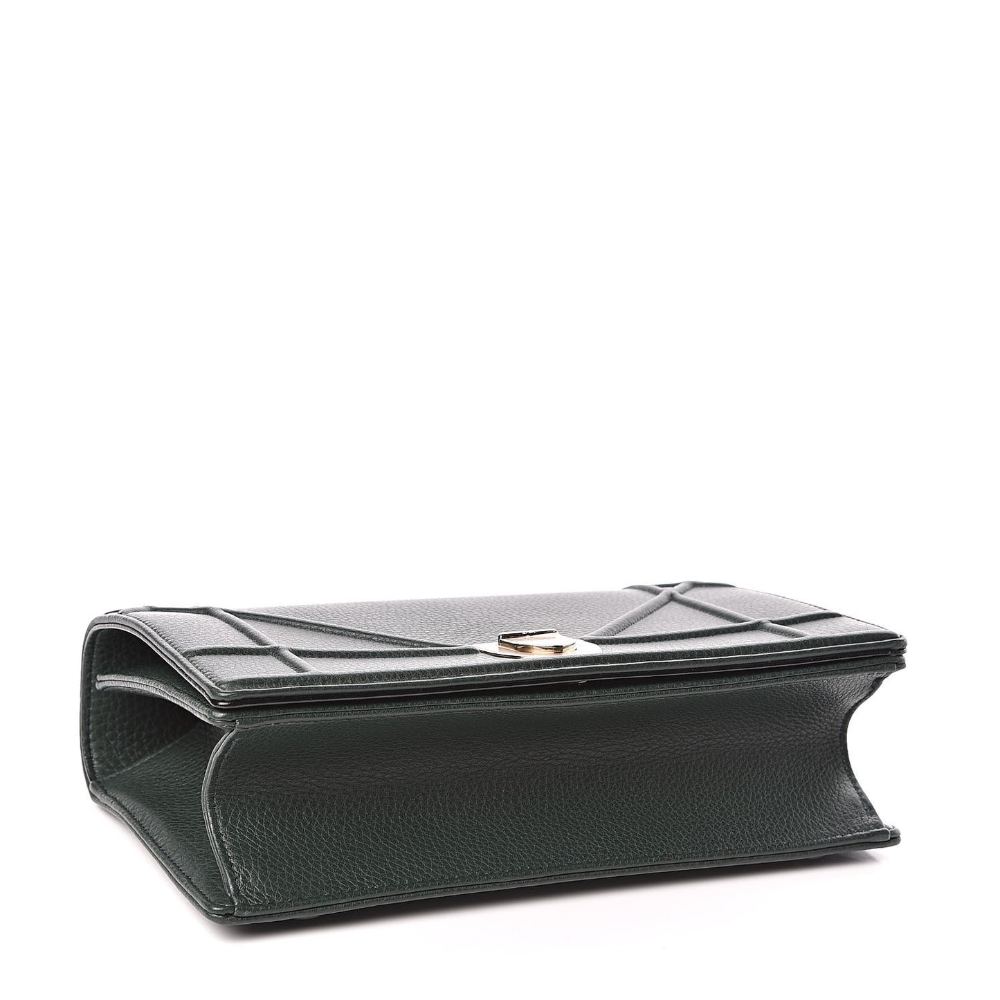 Grained Calfskin Medium Diorama Flap Bag Green