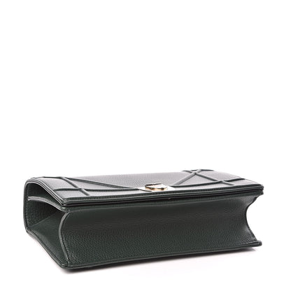 Christian Dior Grained Calfskin Medium Diorama Flap Bag Green 4 of 13