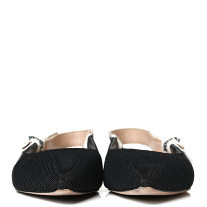 Christian Dior Technical Canvas Ribbon J'Adior Slingback Ballet Flats 36 Black 2 of 11