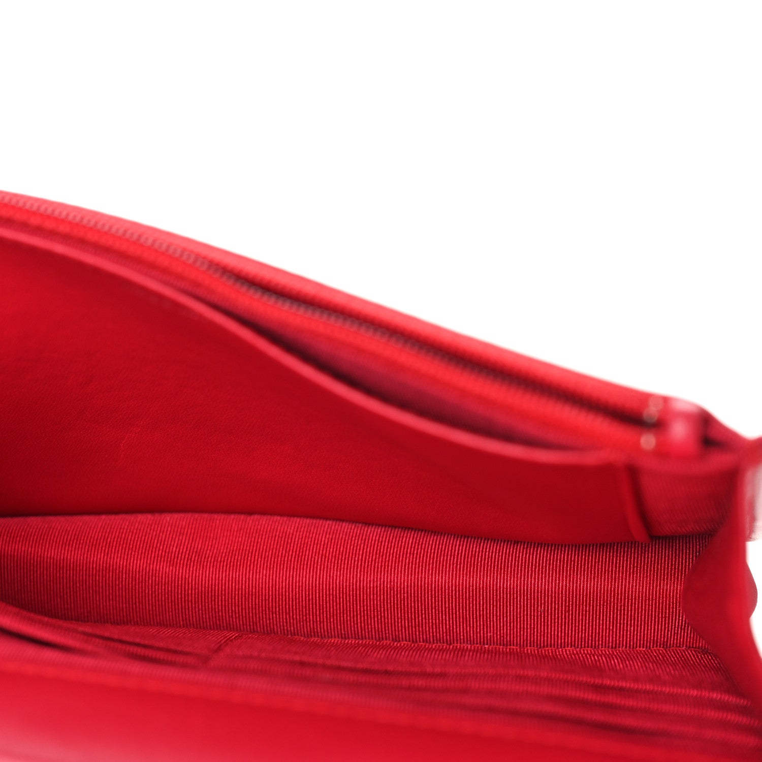 Chanel Lambskin Quilted Wallet On Chain WOC Red 5 of 9