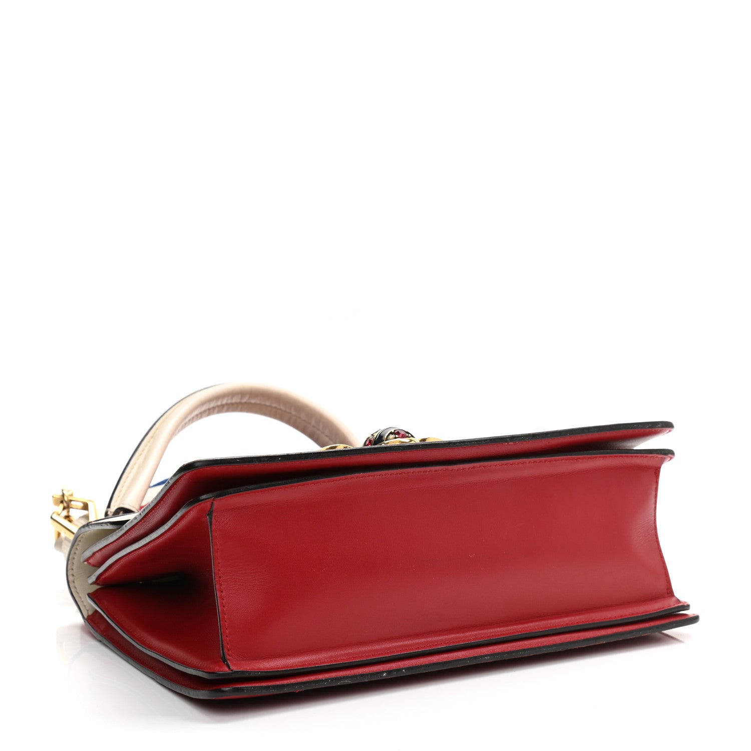 Gucci Calfskin Sylvie Web Small Queen Margaret Top Handle Bag Hibiscus Red Mystic White 4 of 16