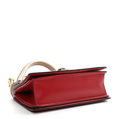 Gucci Calfskin Sylvie Web Small Queen Margaret Top Handle Bag Hibiscus Red Mystic White 4 of 16