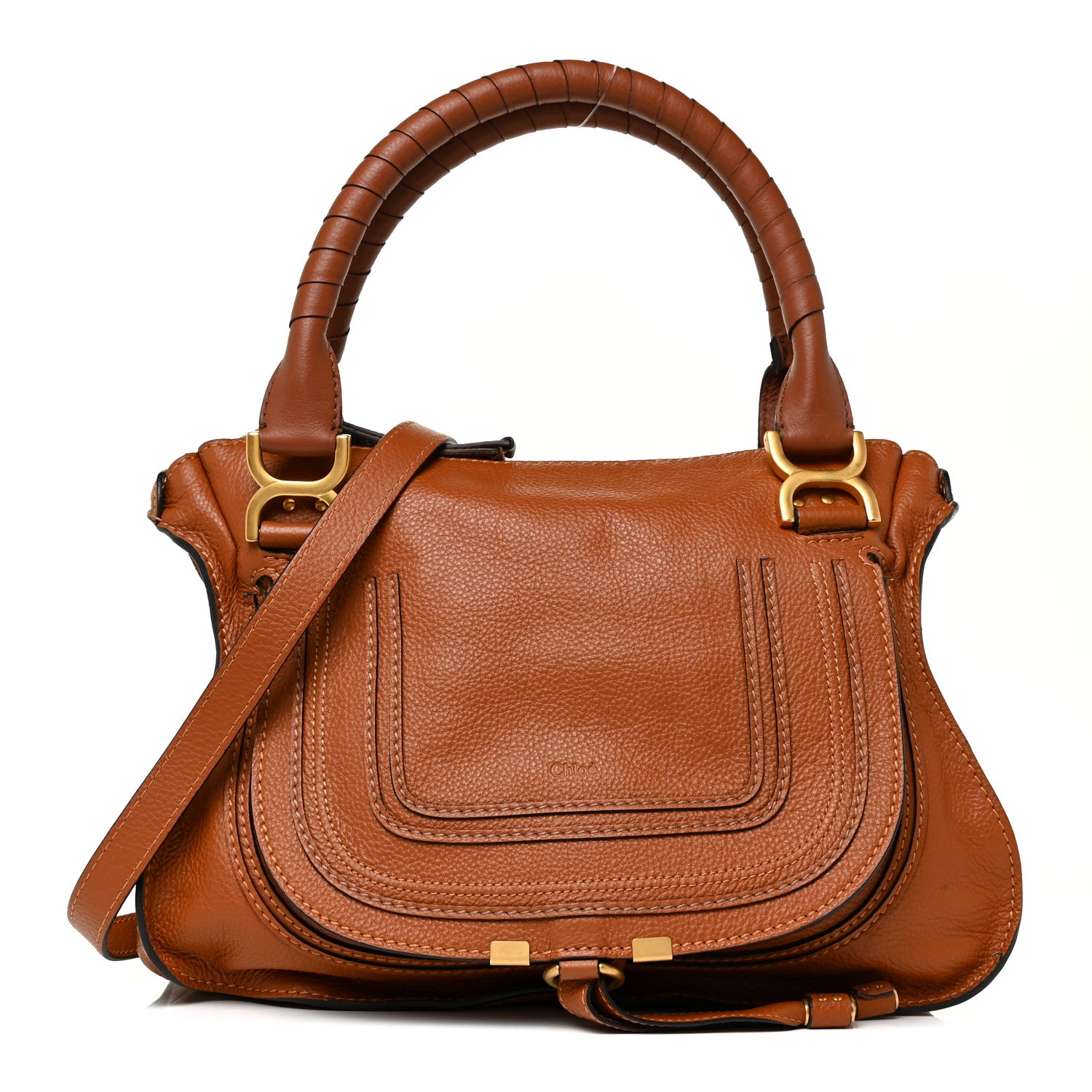 Chloe Calfskin Medium Marcie Satchel Tan 1 of 12