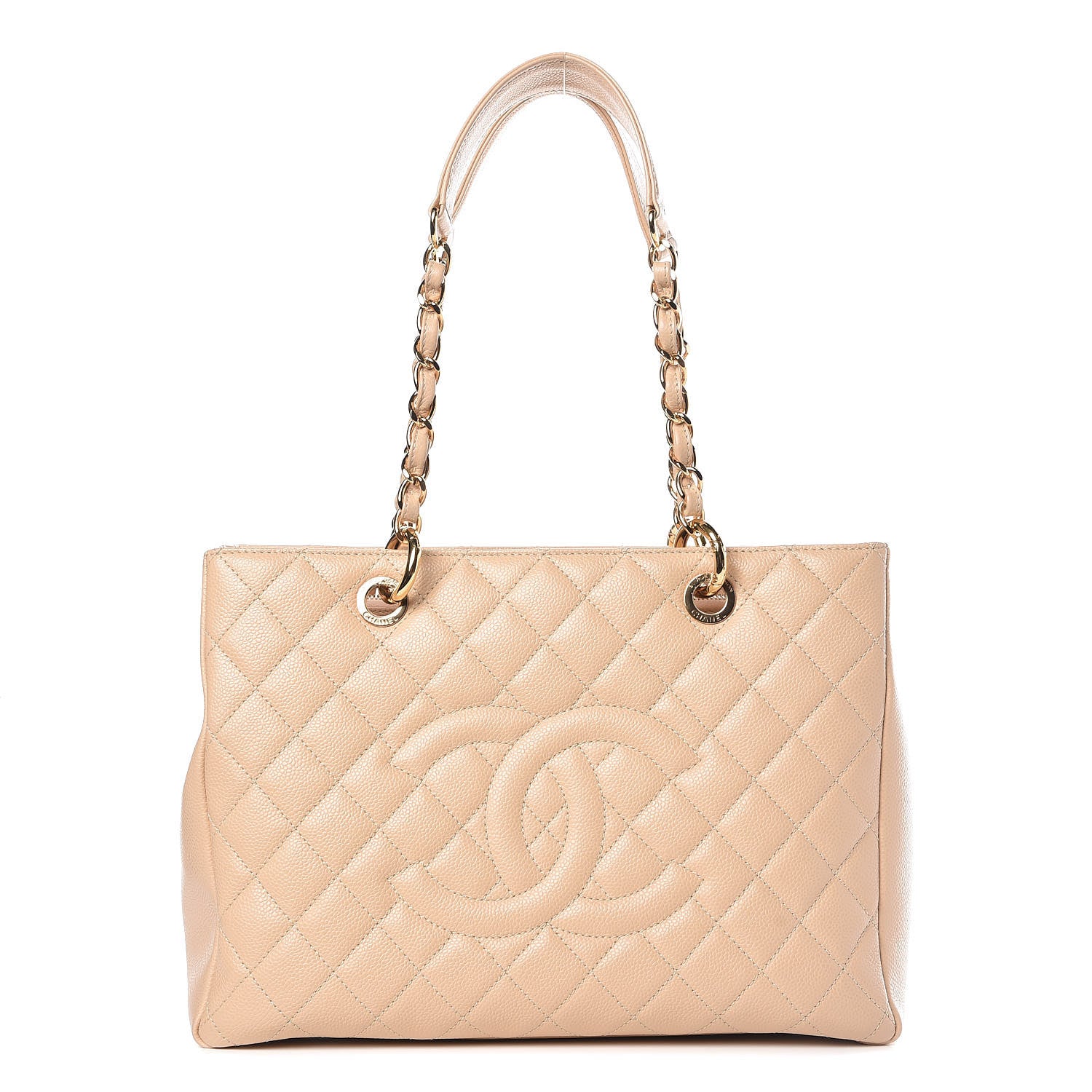 Chanel Caviar Quilted Grand Shopping Tote GST Beige Clair 1 of 15