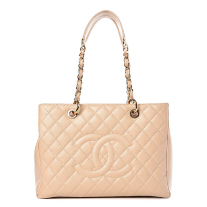 Chanel Caviar Quilted Grand Shopping Tote GST Beige Clair 1 of 15