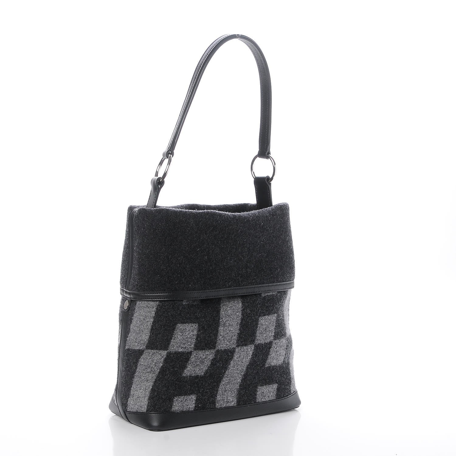 Hermes Felt Vache Hunter Swift Col Roule 25 Graphite Gris Moyen Black 3 of 7