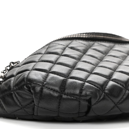 Chanel Lambskin Quilted Banane Waist Bag Fanny Pack Black 9 of 10