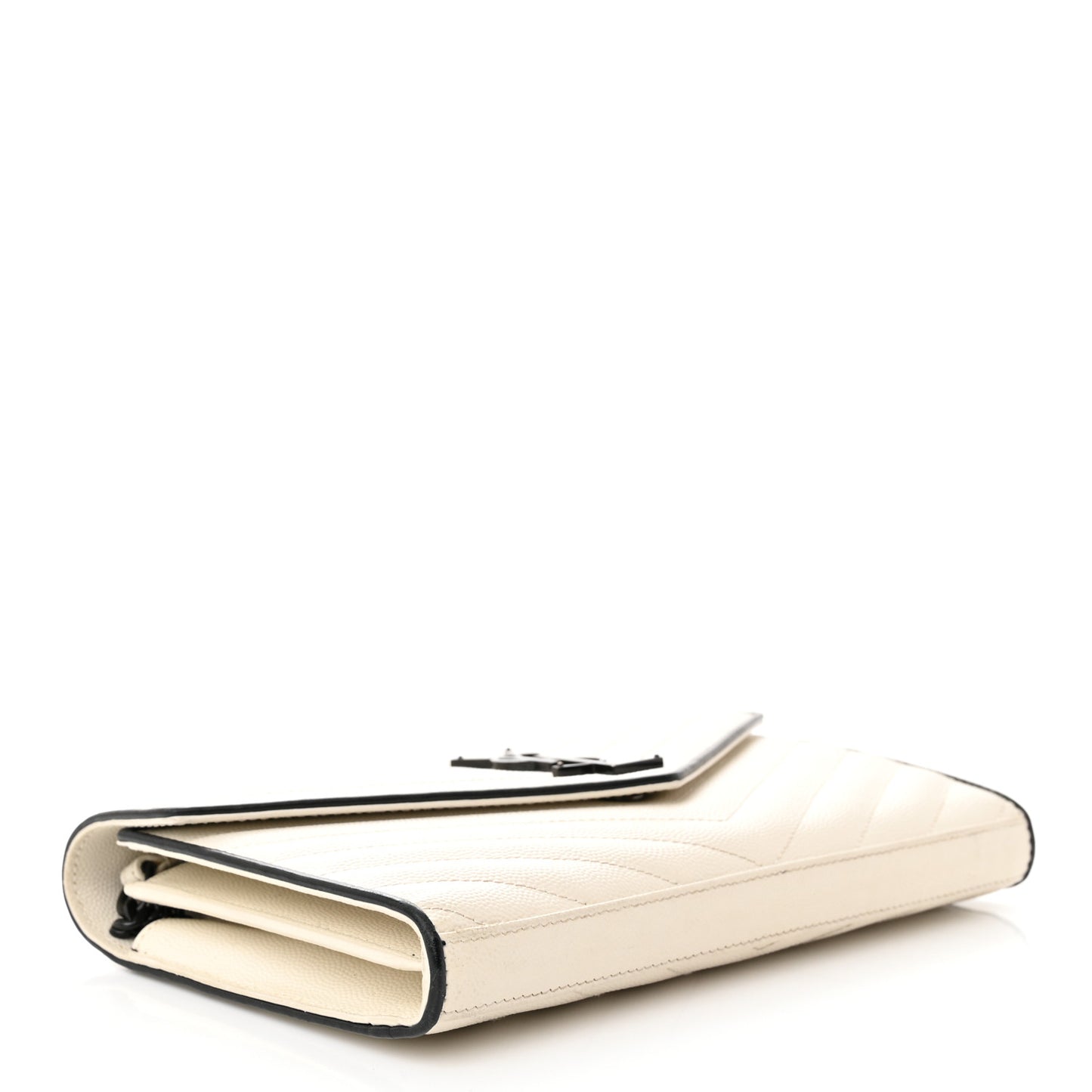 Grain De Poudre Matelasse Monogram Chain Wallet White Black