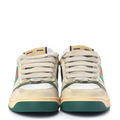 Gucci Nubuck Web Womens Screener Sneakers 36 Dusty Milk New Mystic White Vintage Green 2 of 11