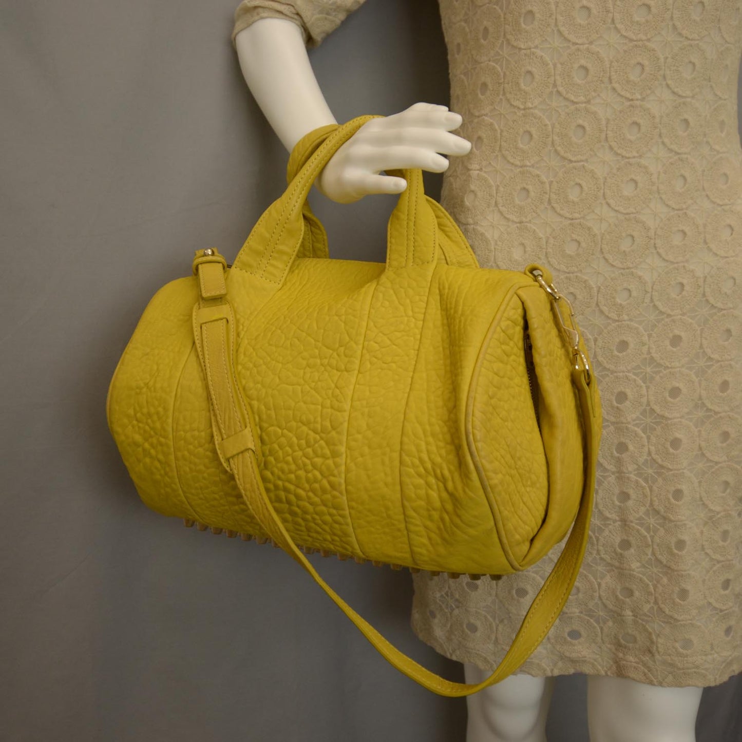 Leather Rocco Satchel Citrus