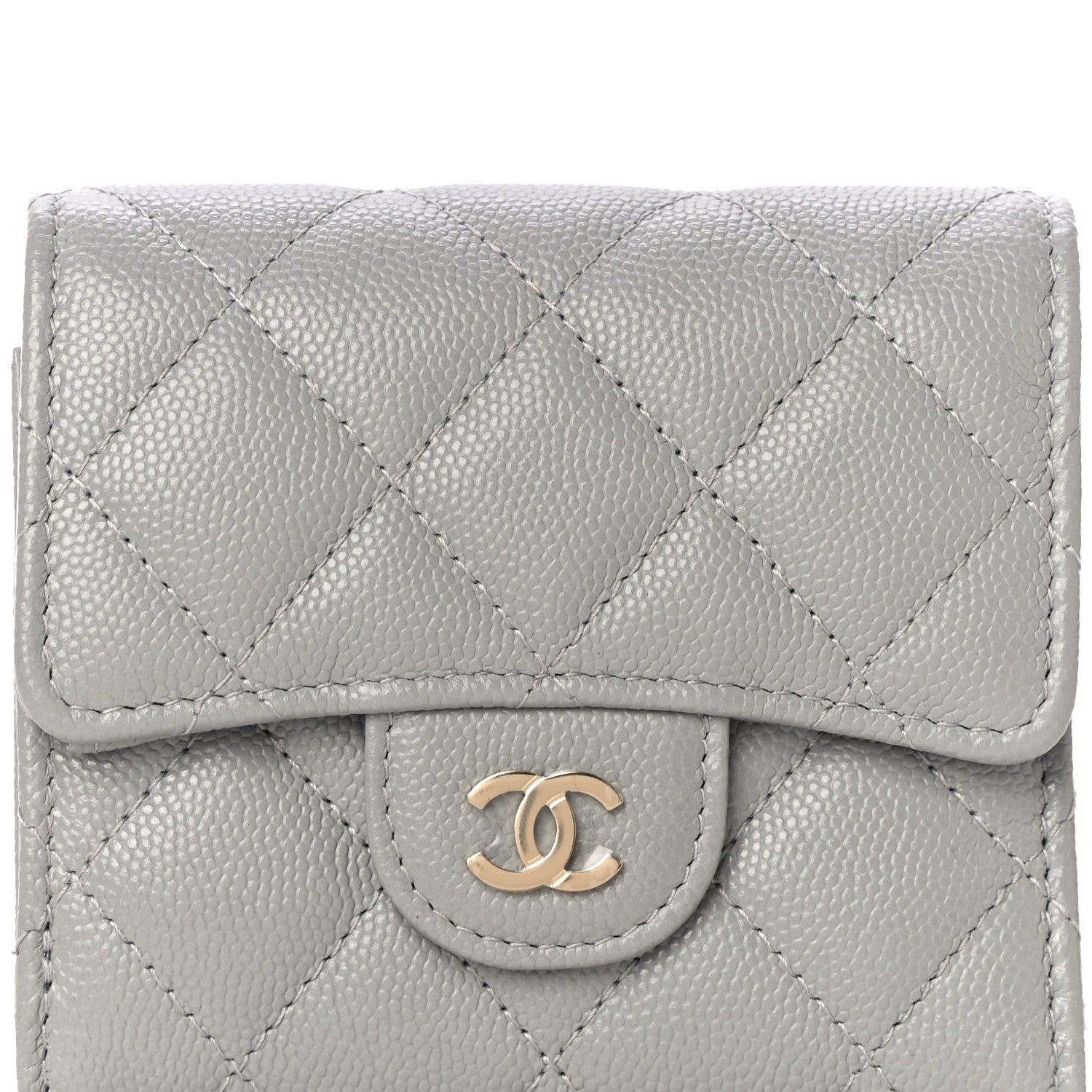 Chanel Caviar Quilted Small Flap Wallet Grey 9 of 12