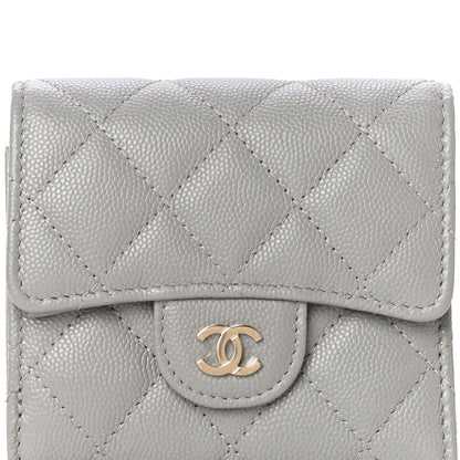 Chanel Caviar Quilted Small Flap Wallet Grey 9 of 12