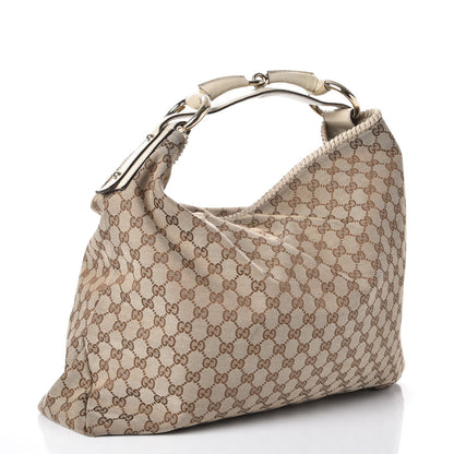 Gucci Monogram Large Horsebit Chain Hobo Off White 3 of 16