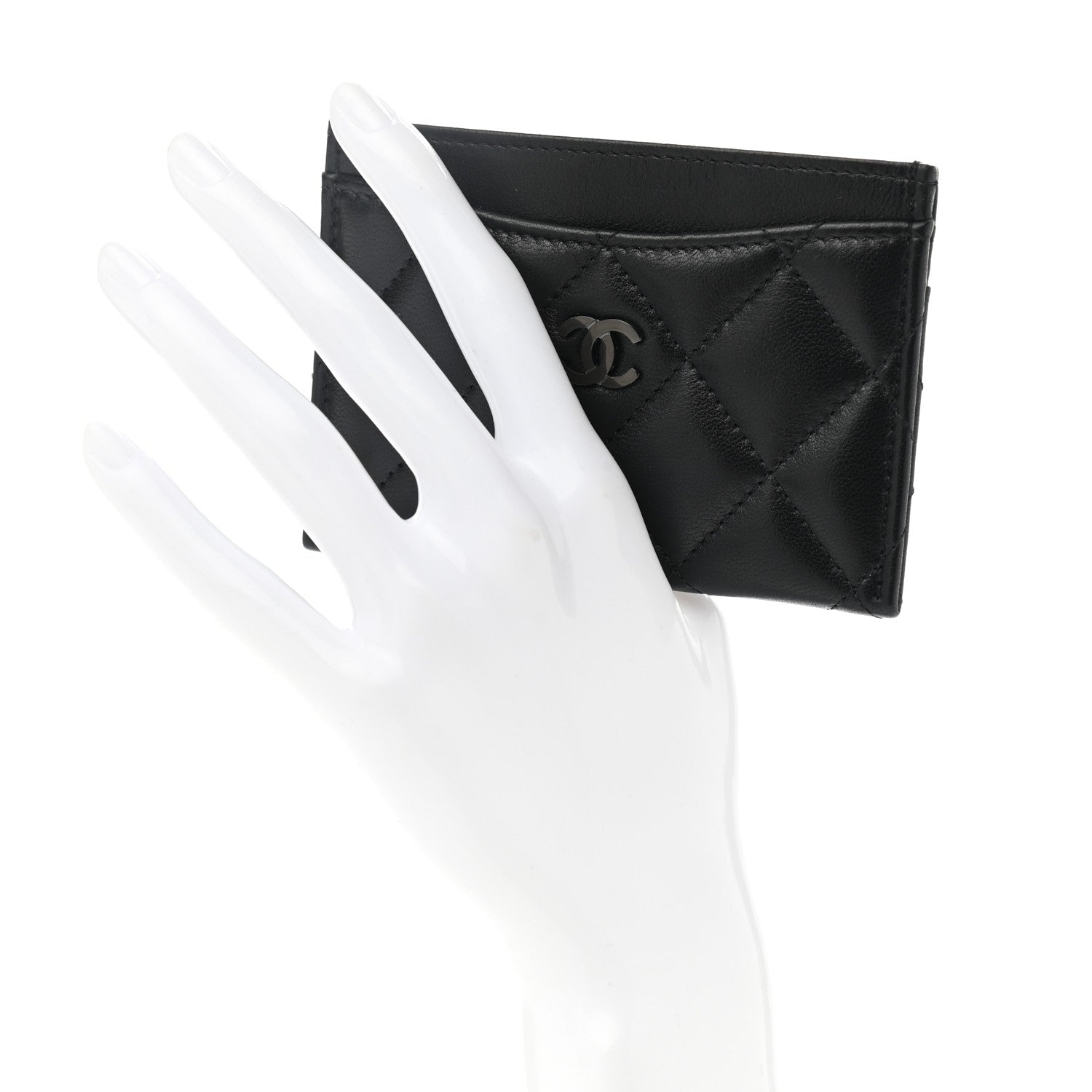 Chanel Lambskin Quilted Card Holder So Black 2 of 9