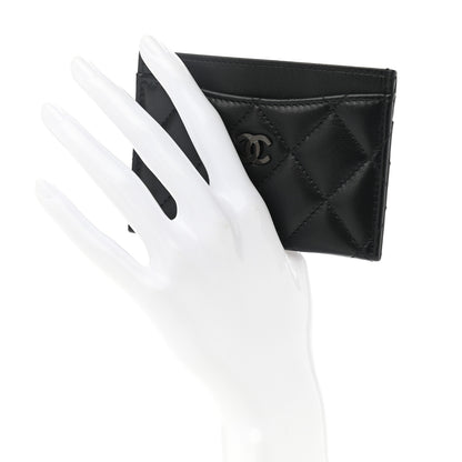 Chanel Lambskin Quilted Card Holder So Black 2 of 9