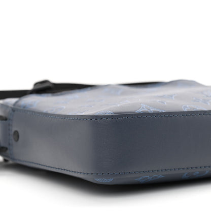 Louis Vuitton Calfskin Monogram Shadow Duo Messenger Navy Blue 9 of 11