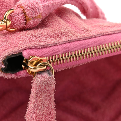 Fendi Terry Cloth Vitello Century Matte FF 1974 Embossed Large Flat Pouch Lollypop 11 of 11