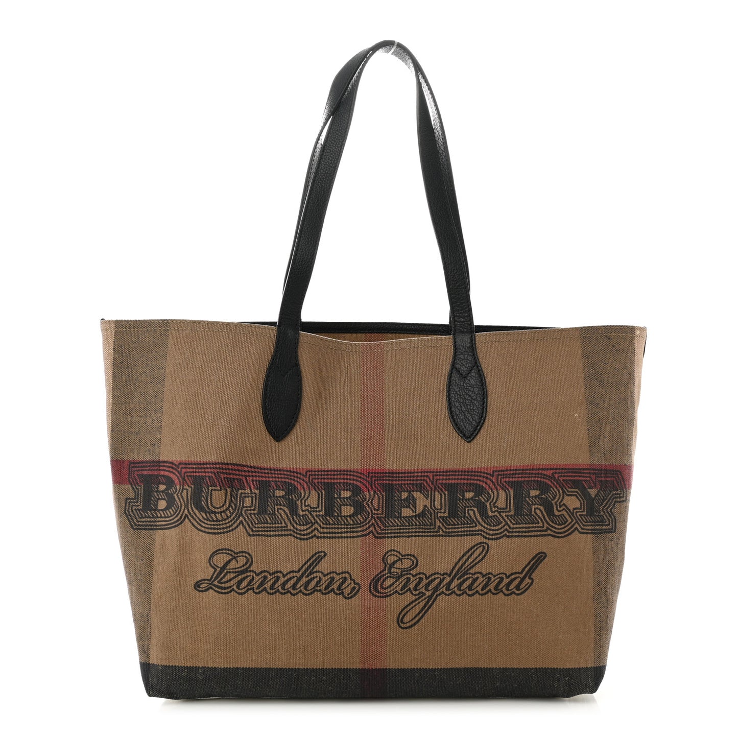 Coated Canvas Mega Check Medium Doodle Tote Black