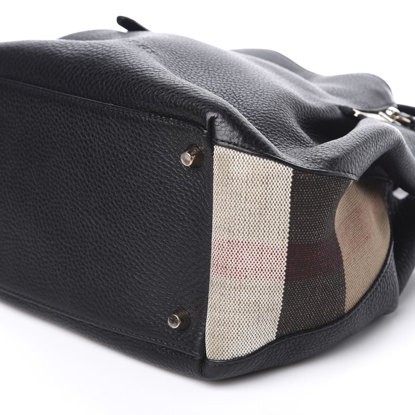 Grainy Calfskin House Check Small Maidstone Black