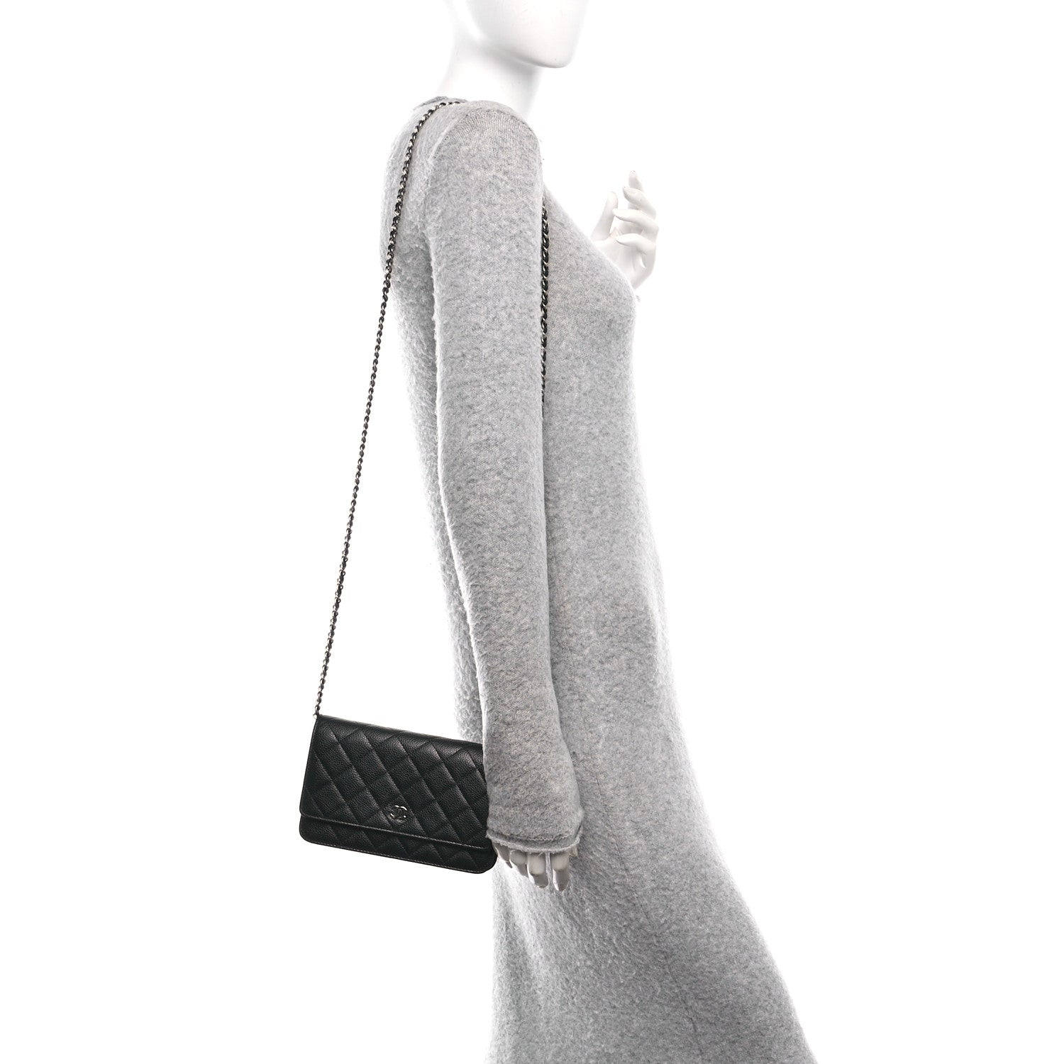 Chanel Caviar Quilted Wallet On Chain WOC Black 2 of 11