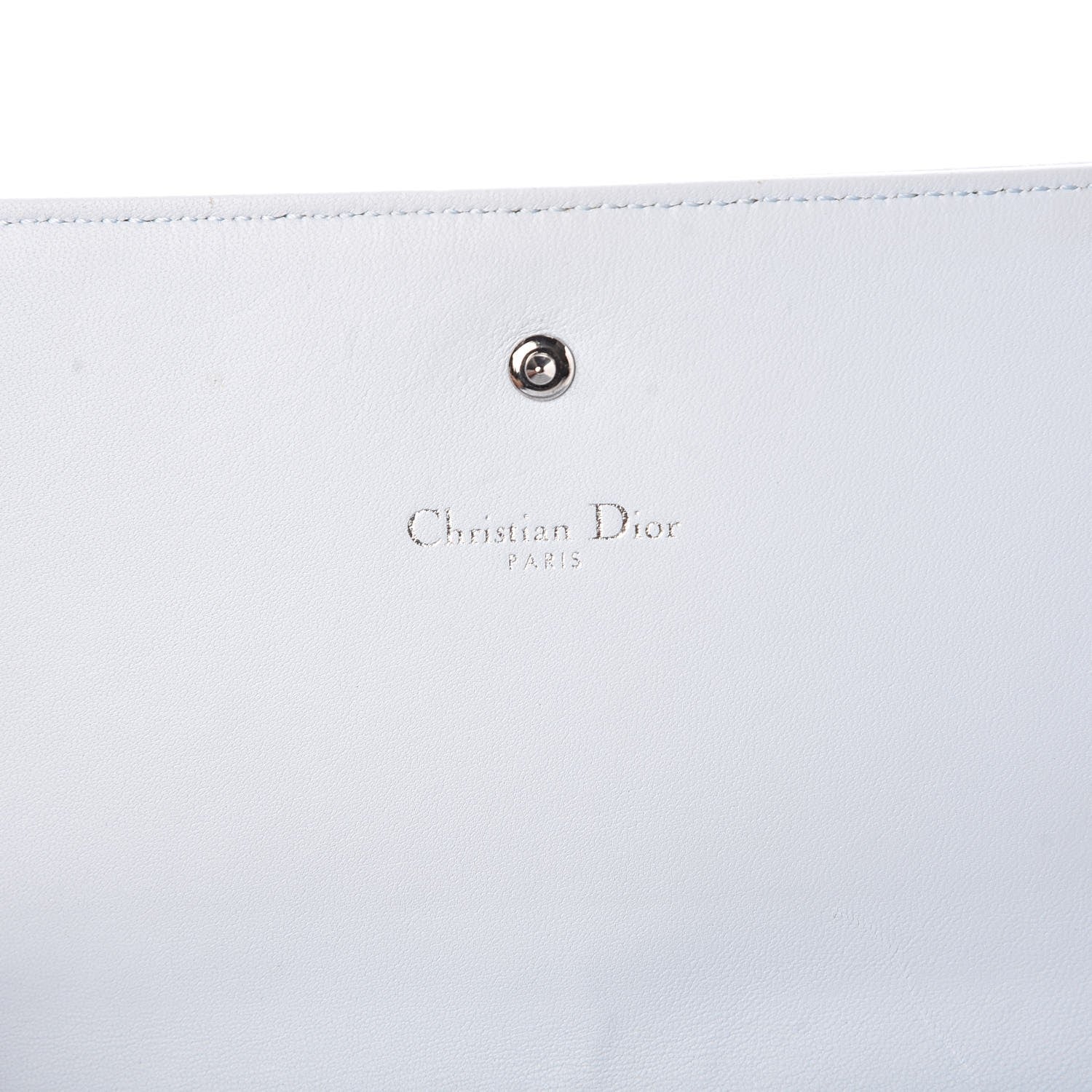 Christian Dior Grained Calfskin Diorama Croisiere Chain Wallet Light Blue 6 of 8
