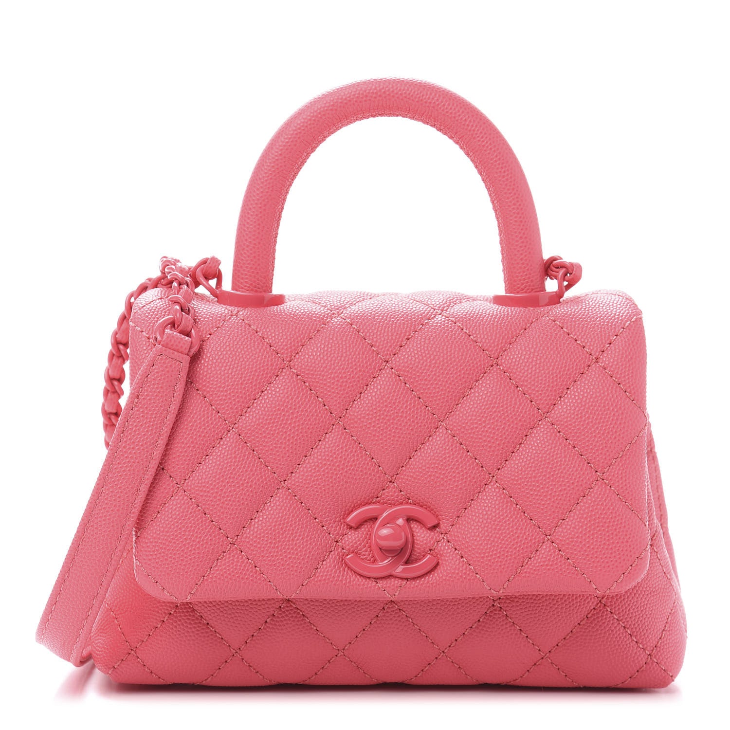 Chanel Caviar Quilted Incognito Extra Mini Coco Handle Flap Pink 1 of 10