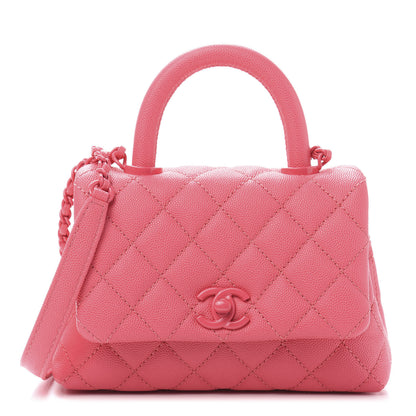 Chanel Caviar Quilted Incognito Extra Mini Coco Handle Flap Pink 1 of 10