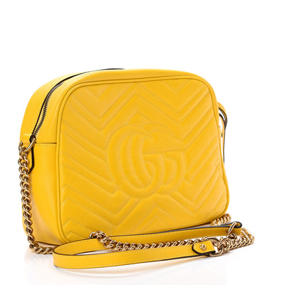 Gucci Calfskin Matelasse Medium GG Marmont Chain Shoulder Bag Stone Topaz 2 of 9