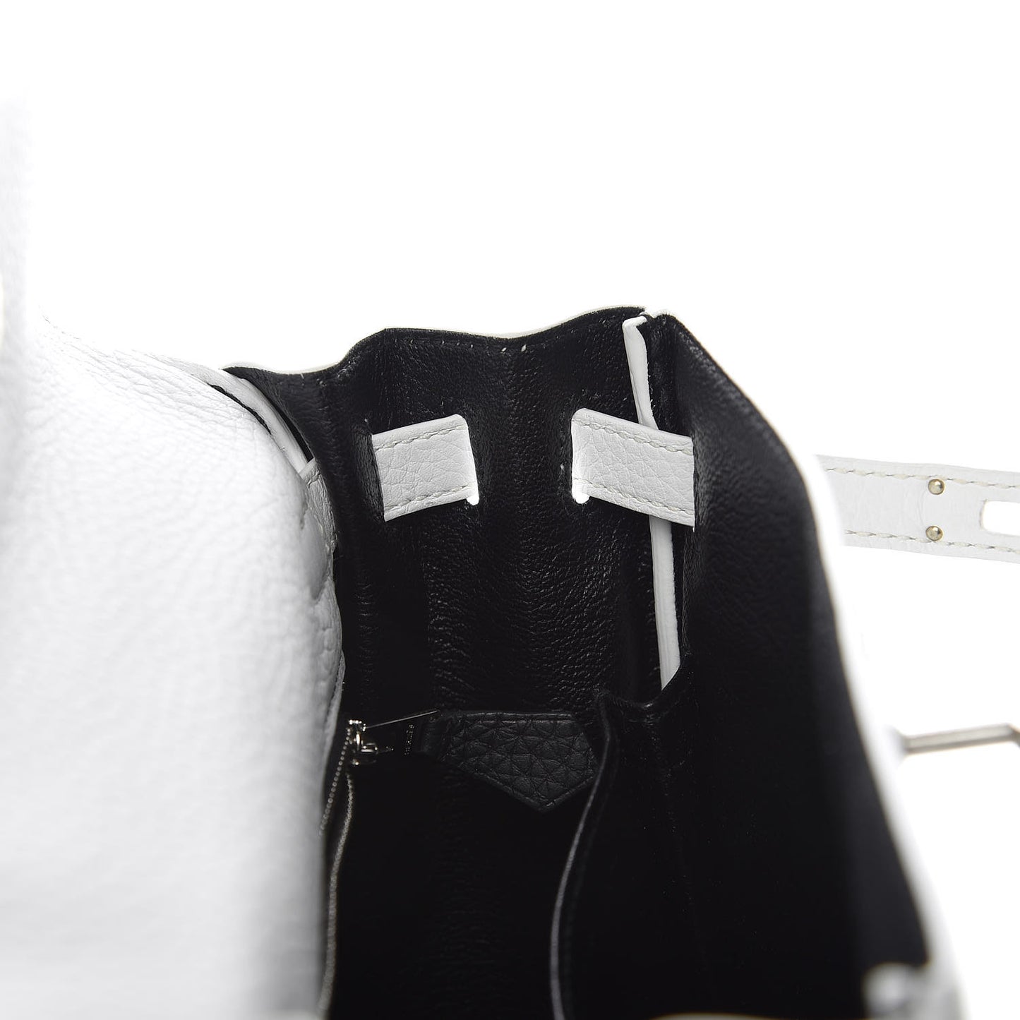 Taurillon Clemence Horseshoe Kelly Retourne 25 White Black